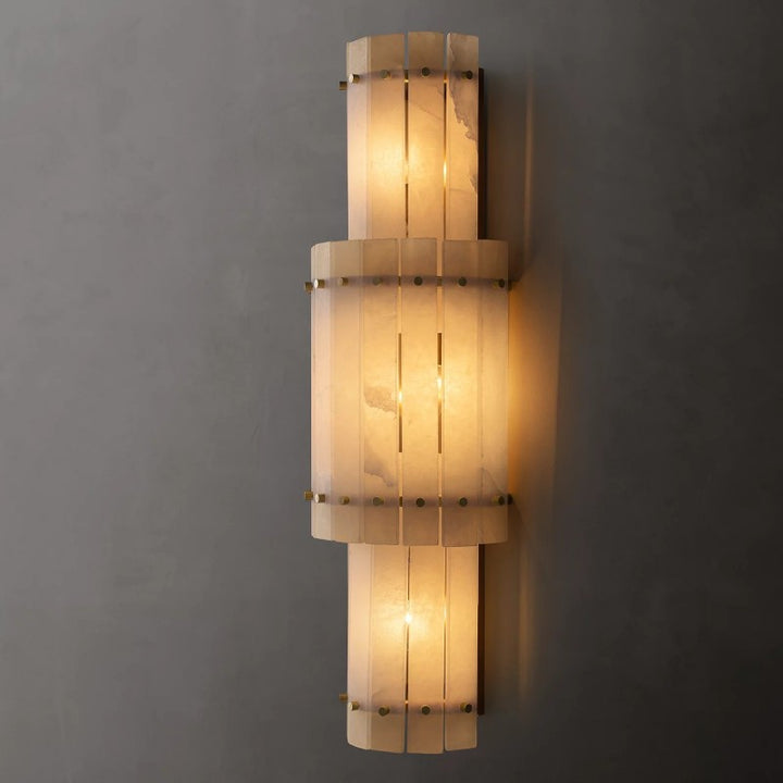 Mervin Alabaster Round Wall Sconce