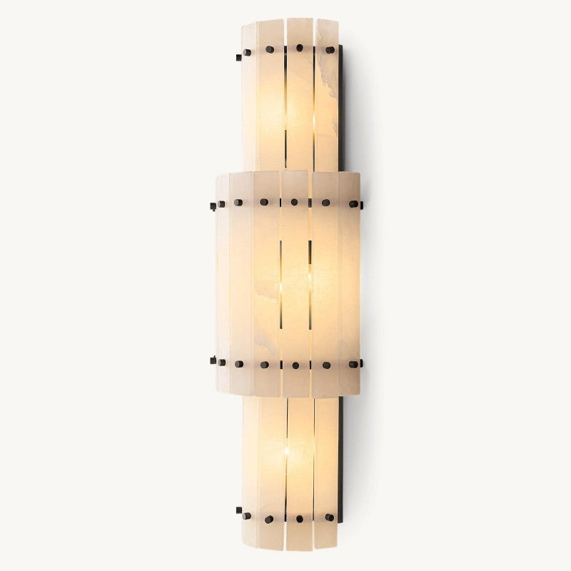 Mervin Alabaster Round Wall Sconce