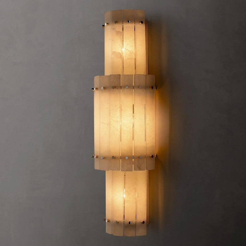 Mervin Alabaster Round Wall Sconce