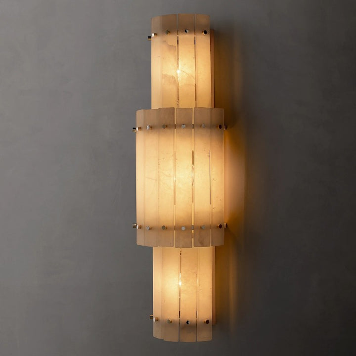 Mervin Alabaster Round Wall Sconce