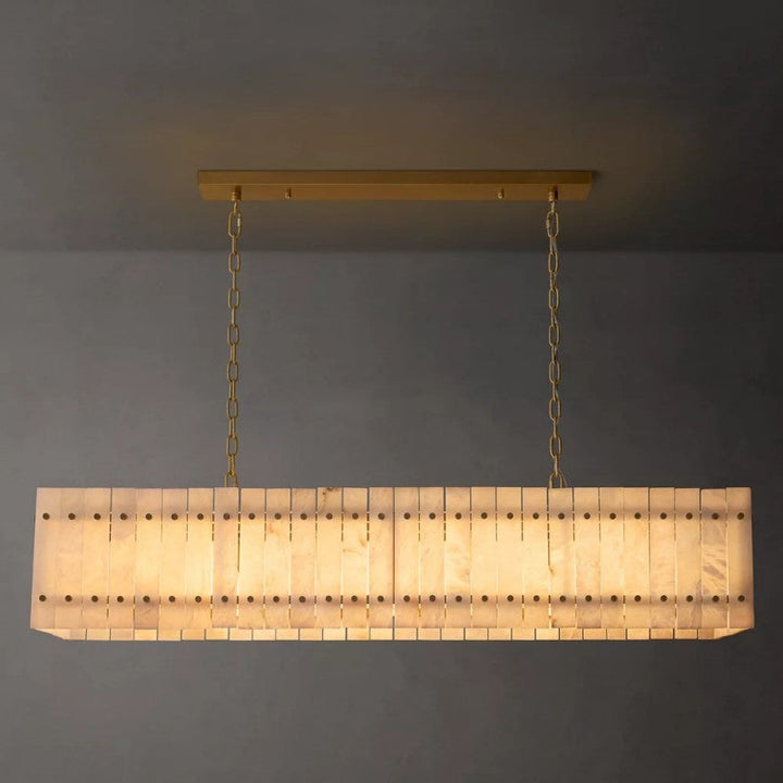 Mervin  Alabaster Linear Chandelier 54"