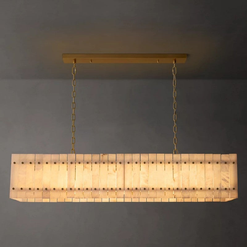 Mervin  Alabaster Linear Chandelier 54"