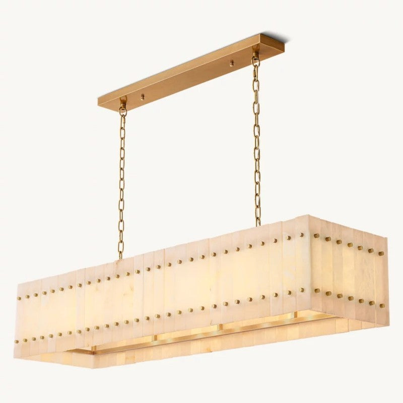 Mervin  Alabaster Linear Chandelier 54"