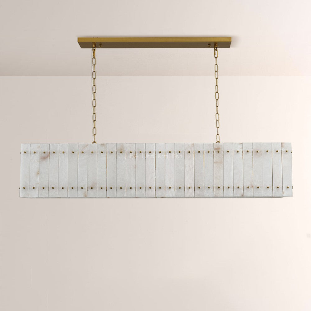 Mervin  Alabaster Linear Chandelier 54"
