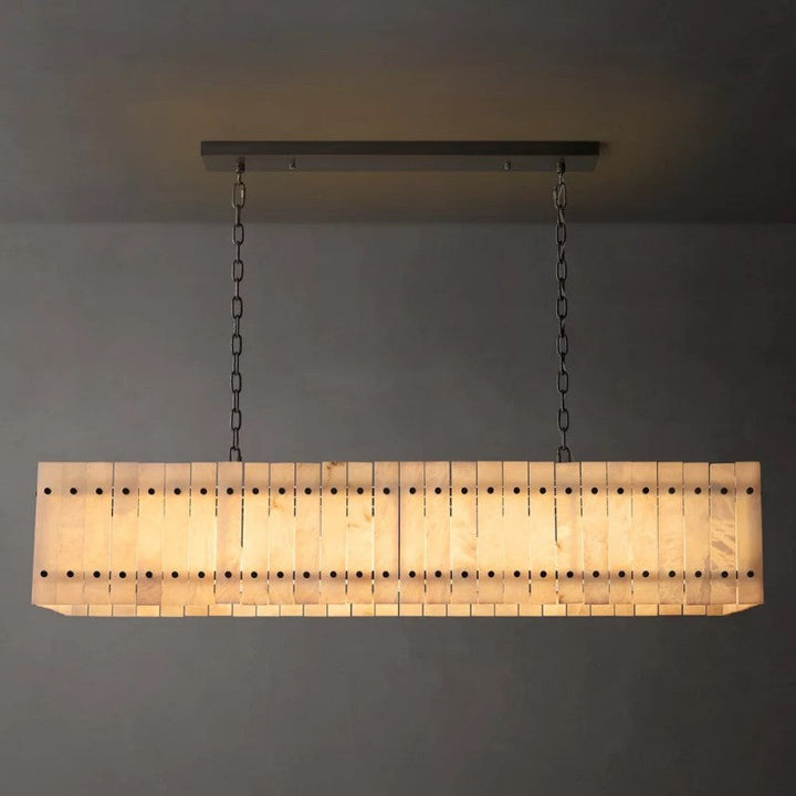 Mervin  Alabaster Linear Chandelier 54"