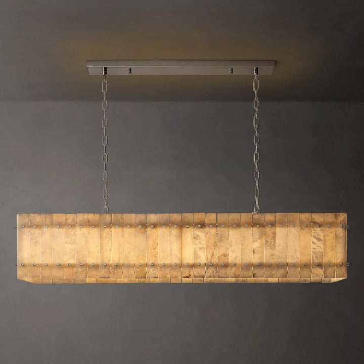 Mervin  Alabaster Linear Chandelier 54"