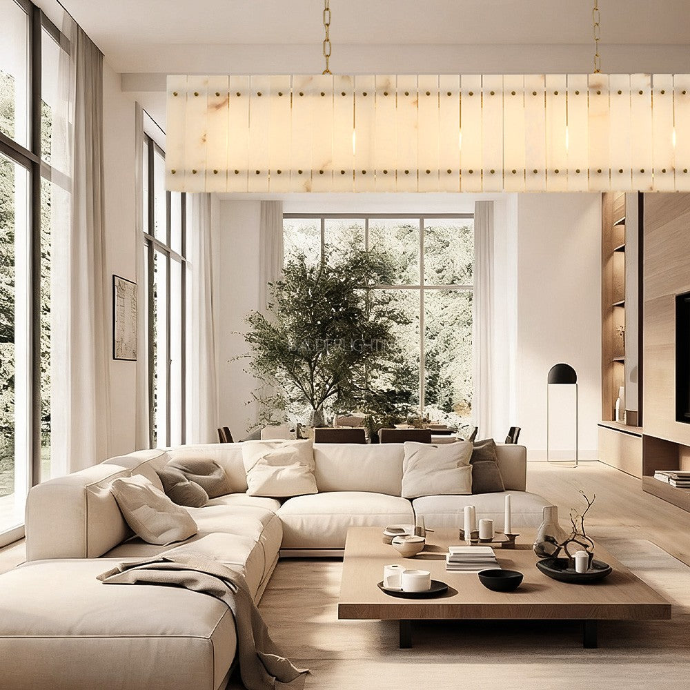 Mervin Alabaster Linear Chandelier 72"