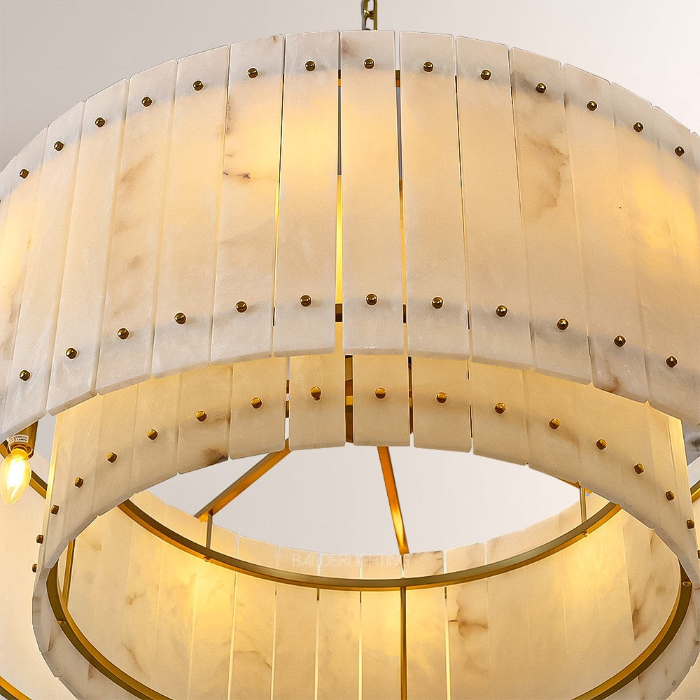 Mervin Alabaster Round Chandelier 37"