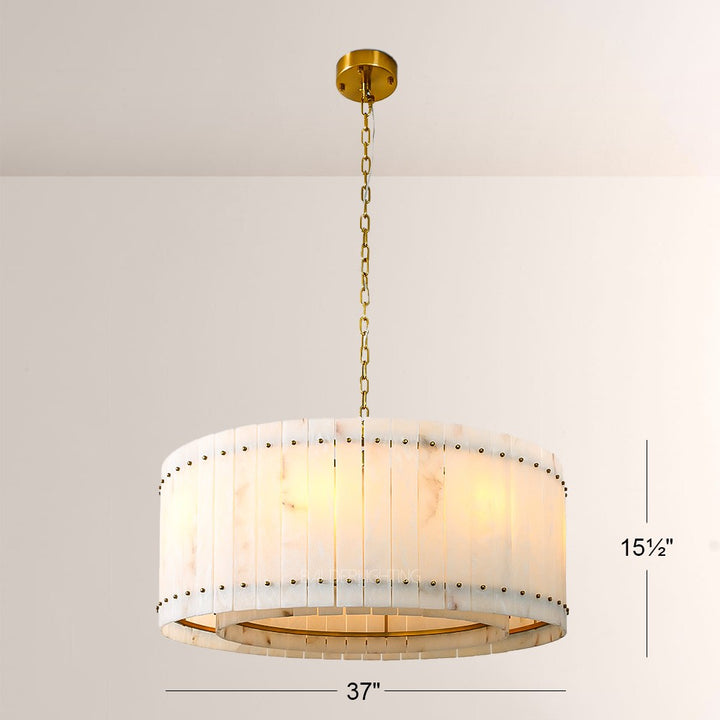 Mervin Alabaster Round Chandelier 37"