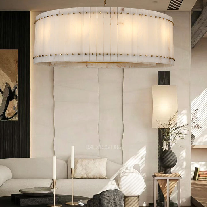 Mervin Alabaster Round Chandelier 60"