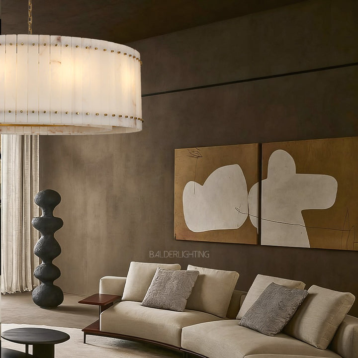 Mervin Alabaster Round Chandelier 60"