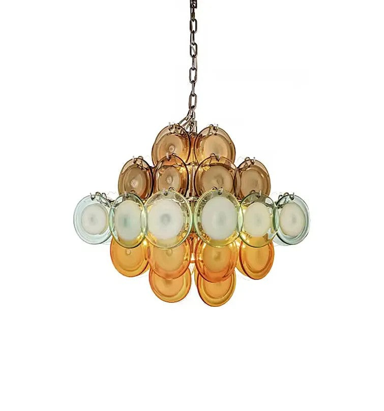 Mire Pastel Glass Cluster-Style Tiered Chandelier