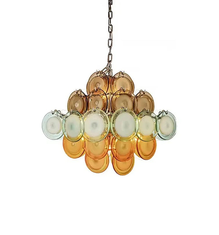 Mire Pastel Glass Cluster-Style Tiered Chandelier