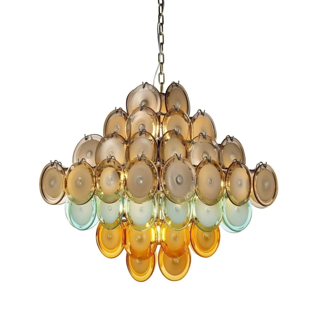 Mire Pastel Glass Cluster-Style Tiered Chandelier