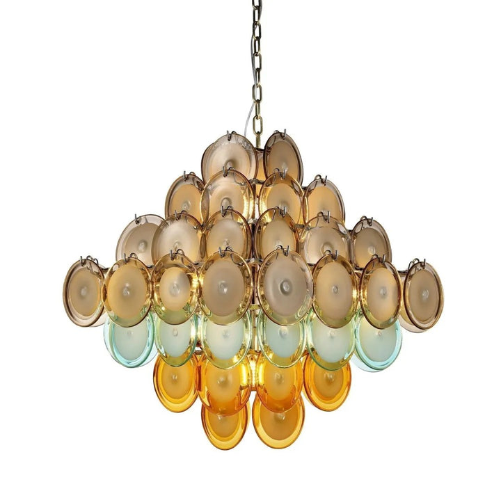 Mire Pastel Glass Cluster-Style Tiered Chandelier