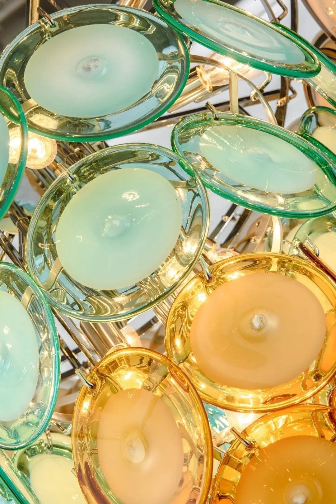 Mire Pastel Glass Cluster-Style Tiered Chandelier
