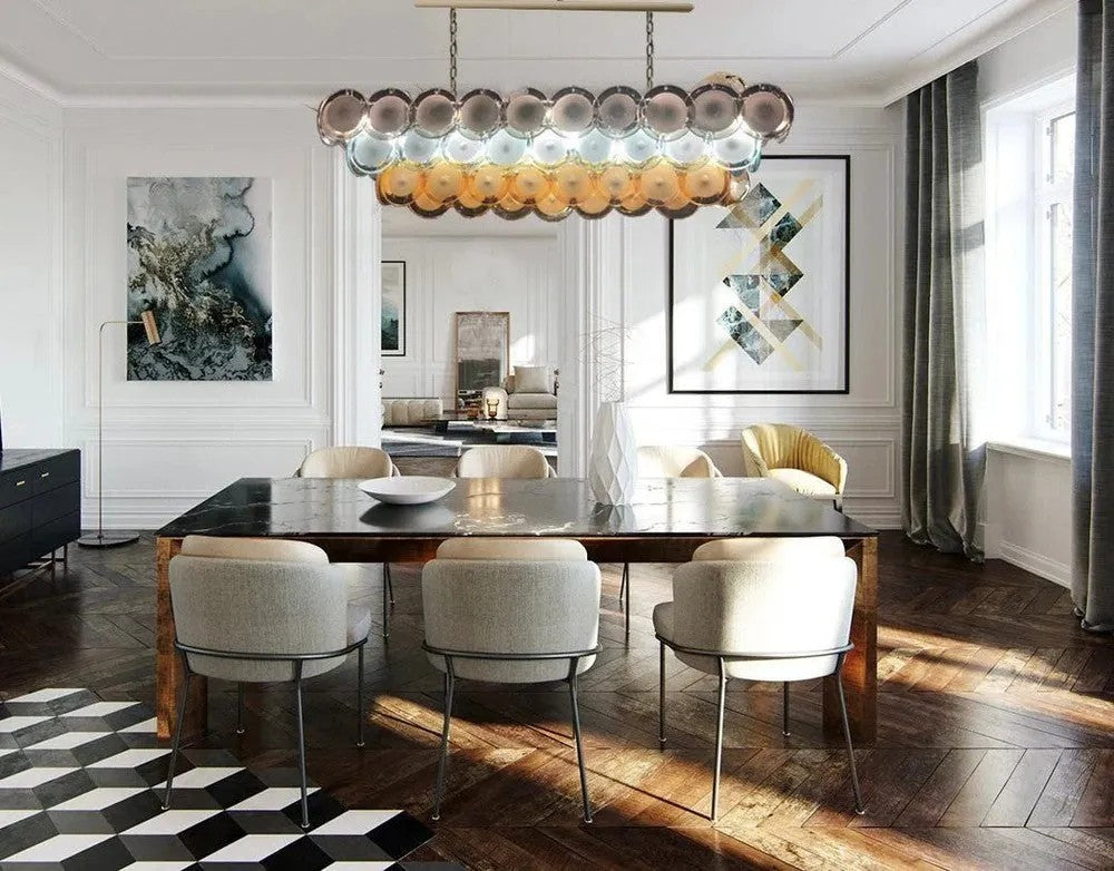Mire Pastel Glass Linear Chandelier