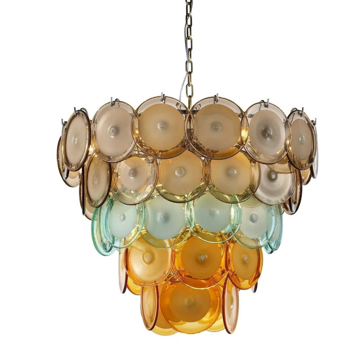 Mire Pastel Glass Tiered Chandelier