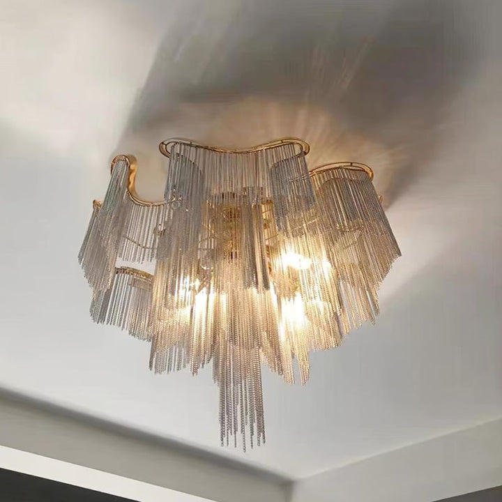 Modern Aluminum Chain Tassel Pendant