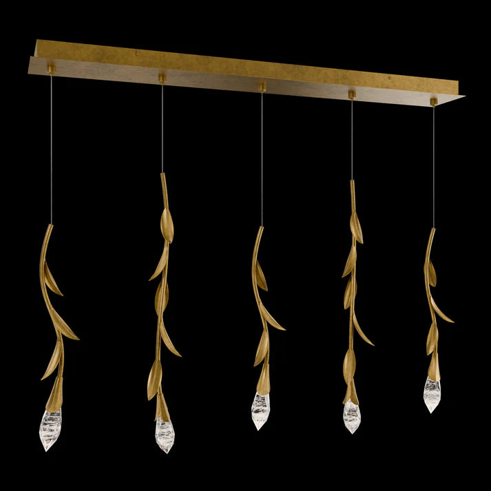 Modern Luxury Floating Branches Floral Crystal Chandelier with Rectangular Canopy