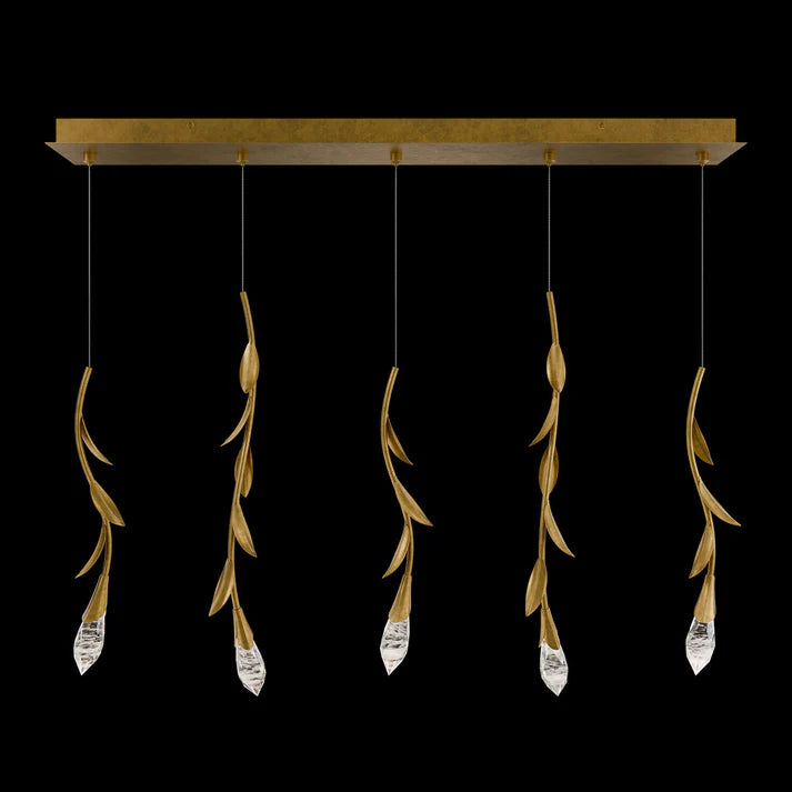 Modern Luxury Floating Branches Floral Crystal Chandelier with Rectangular Canopy