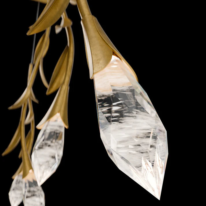 Modern Luxury Floating Branches Floral Crystal Chandelier with Rectangular Canopy