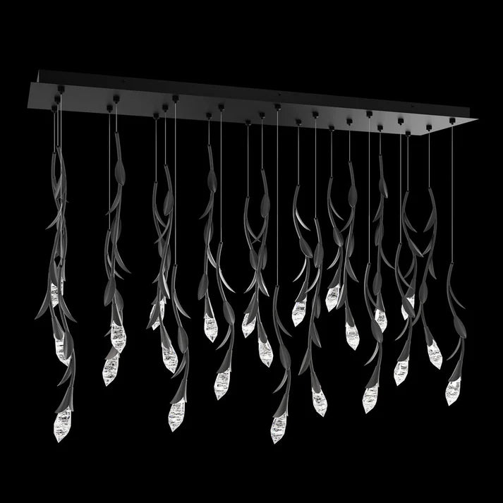 Modern Luxury Floating Branches Floral Crystal Chandelier with Rectangular Canopy