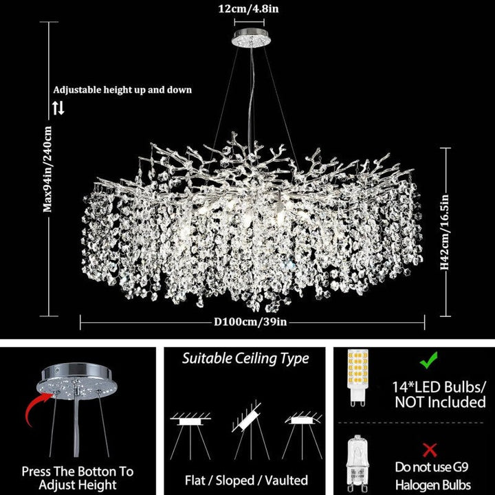 Modern Tree Branch Crystal Chandelier