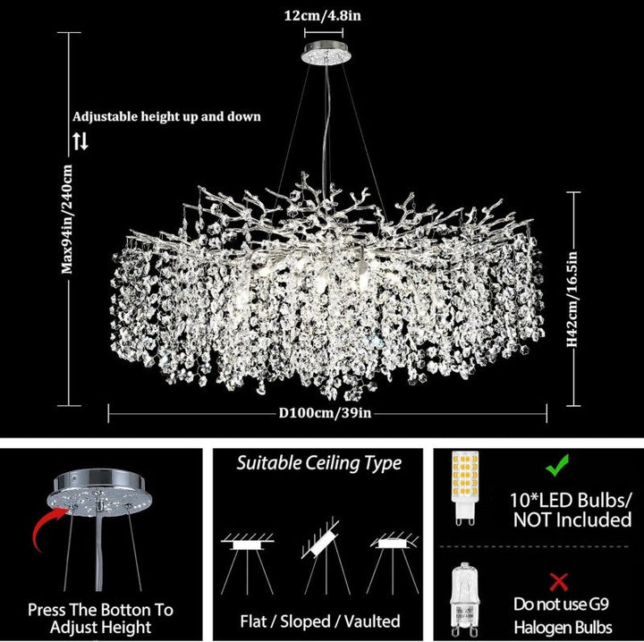 Modern Tree Branch Crystal Chandelier