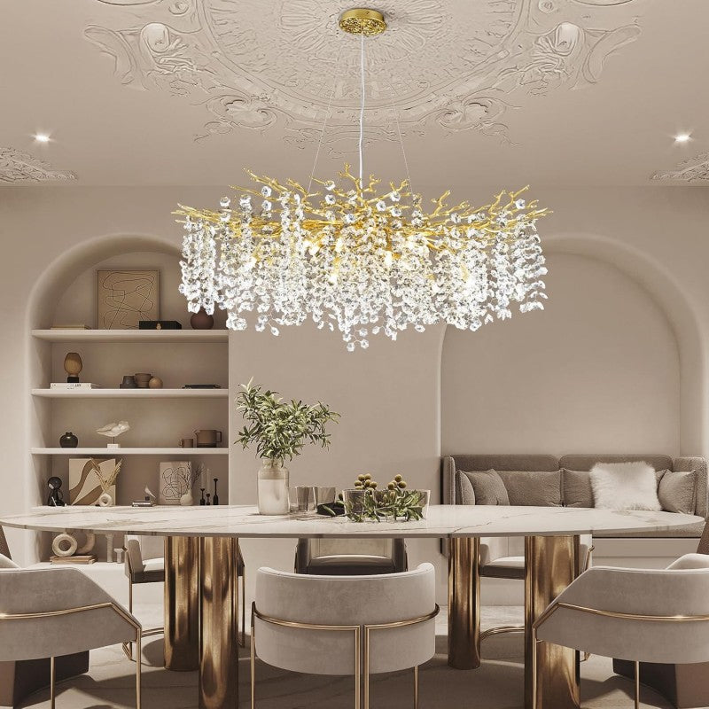 Modern Tree Branch Crystal Chandelier