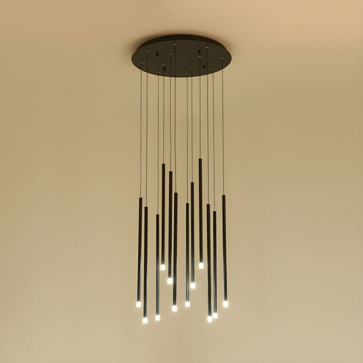 Modernist Slim Tube Pendant Light for Stair Case