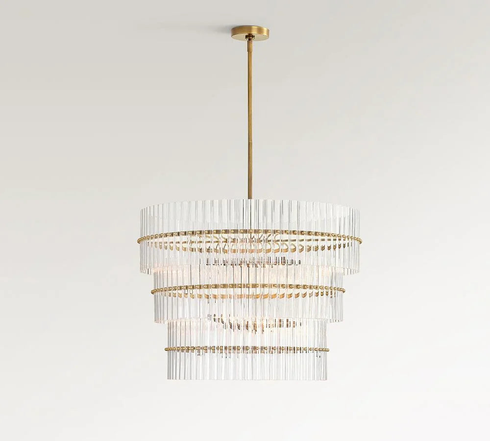 Monica Crystal Round 3-Tier Chandelier