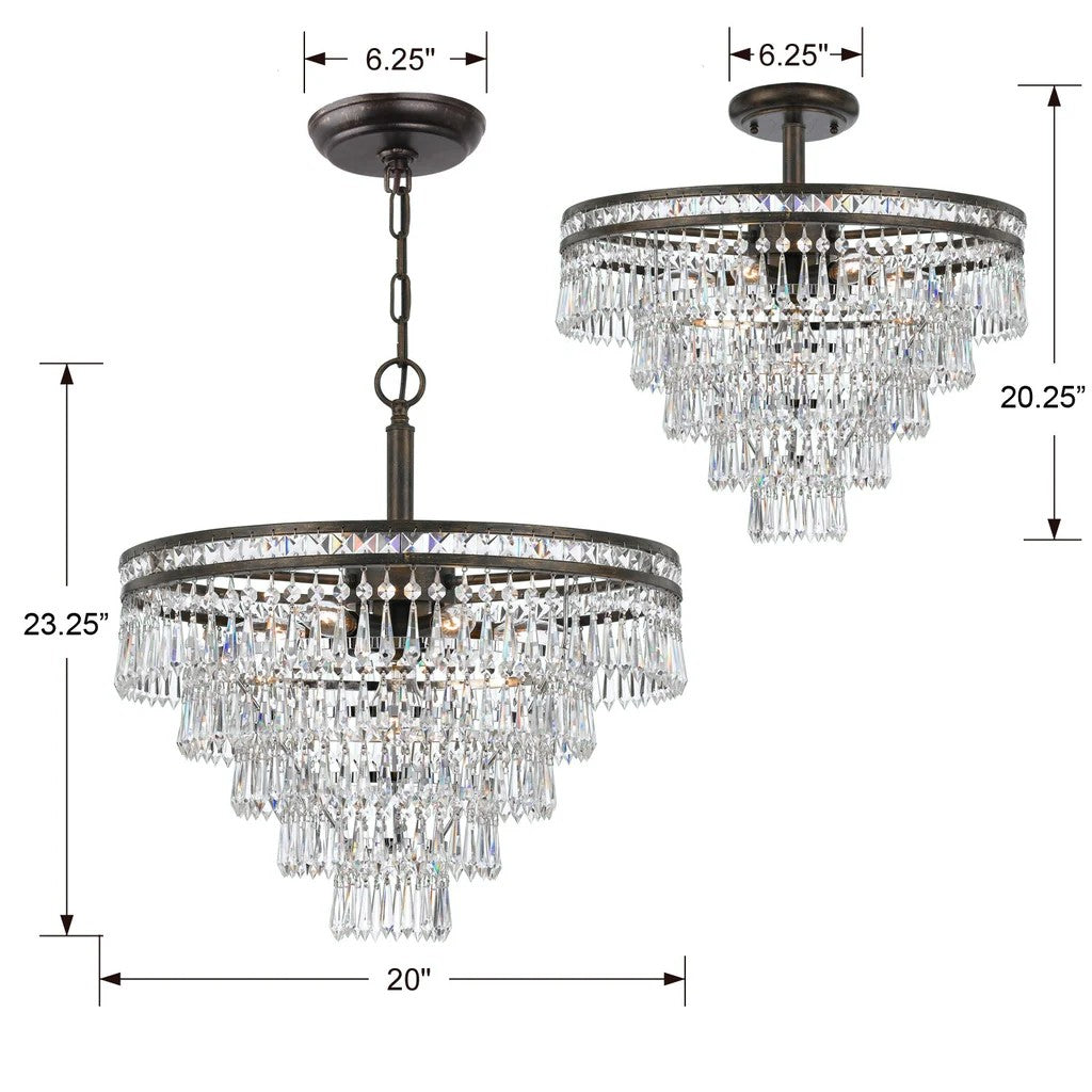 Moser Flushmount Ceiling Light 20''D 7 Lights
