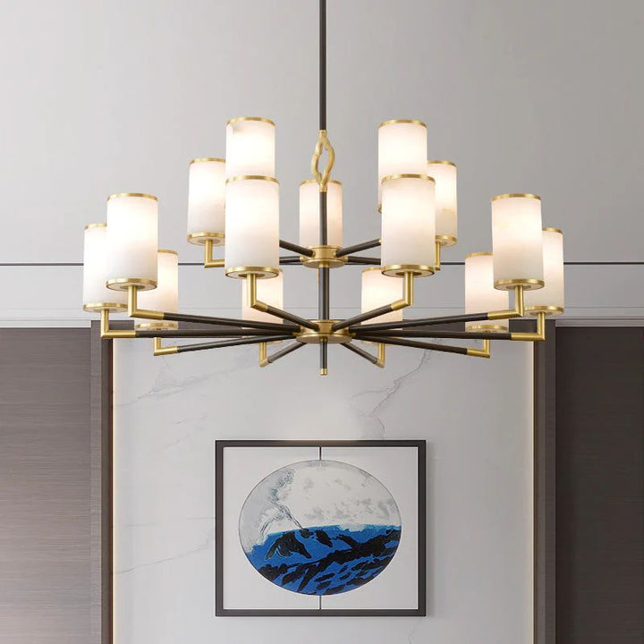 Multi-layer Branda Alabaster Round chandelier