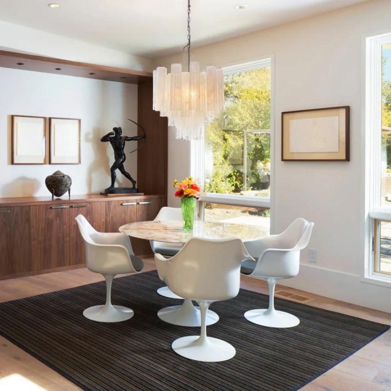 Murino Tube Chandelier- Alabaster white