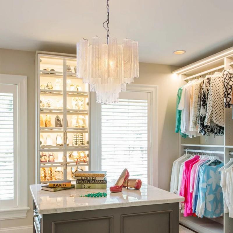 Murino Tube Chandelier- Alabaster white