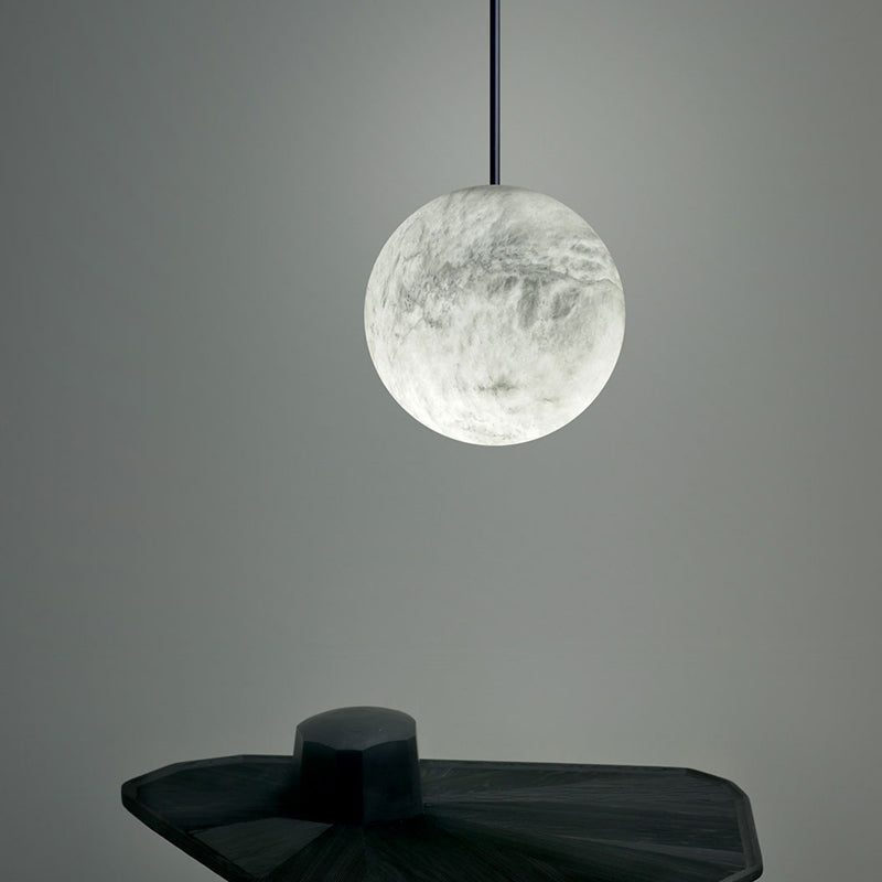 Nami Alabaster Sphere Staircase Chandelier,Multi Pendant Light