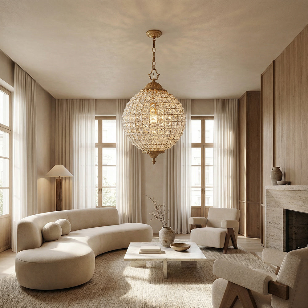 Nathan Crystal Round Chandelier