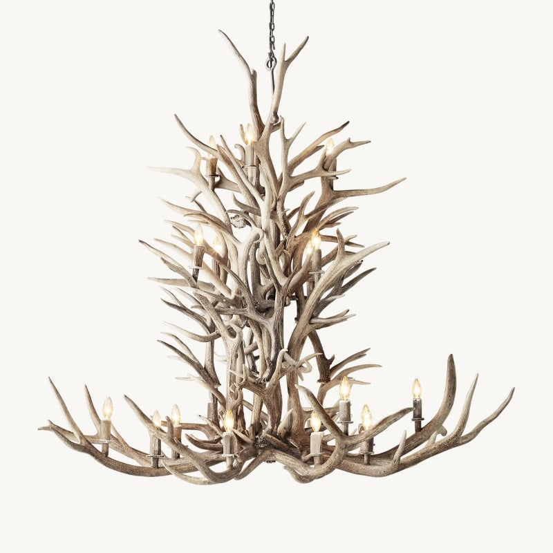 Natural Antler Chandelier 66"