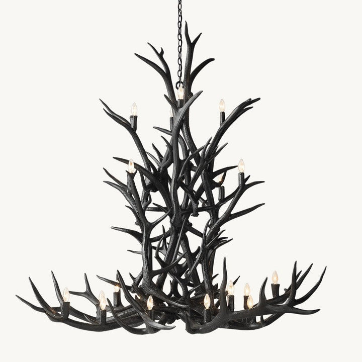 Natural Antler Chandelier 66"