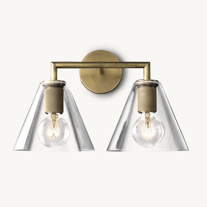 Navier Funnel Shade Double Sconce