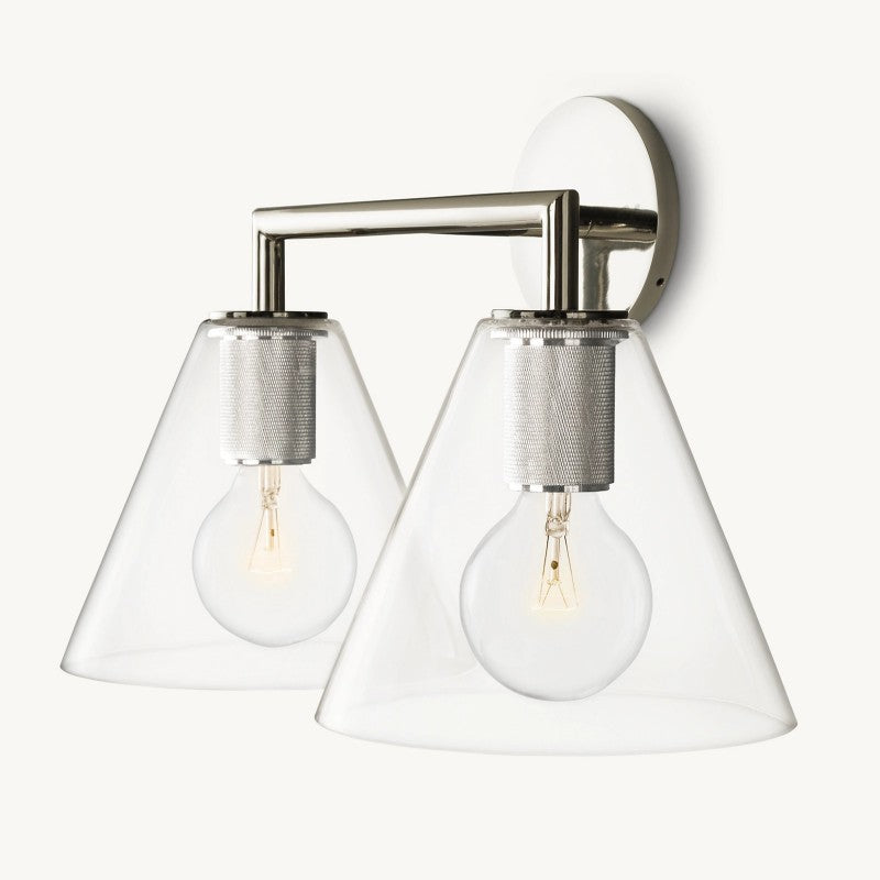 Navier Funnel Shade Double Sconce