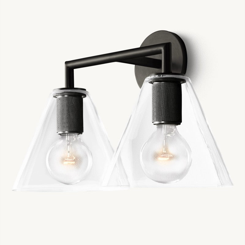 Navier Funnel Shade Double Sconce