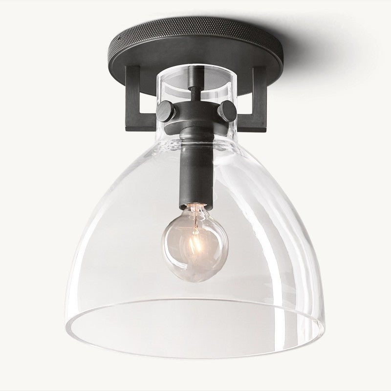 Navier Glass Cloche Flushmount