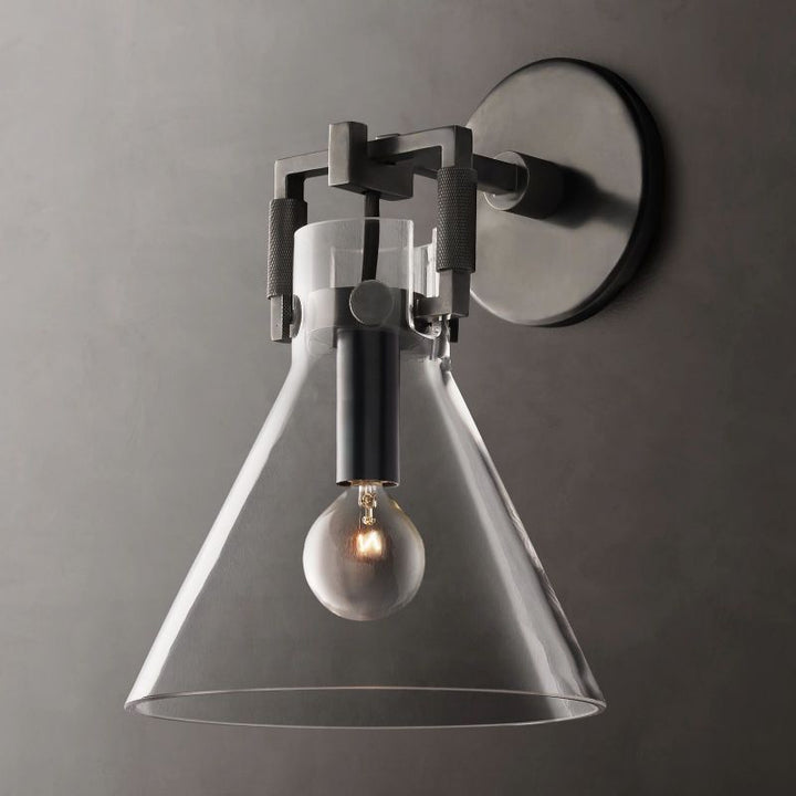 Navier Glass Funnel Sconce