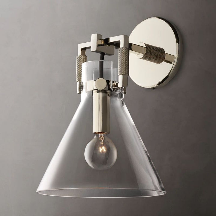 Navier Glass Funnel Sconce