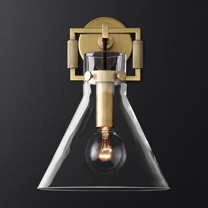 Navier Glass Funnel Sconce