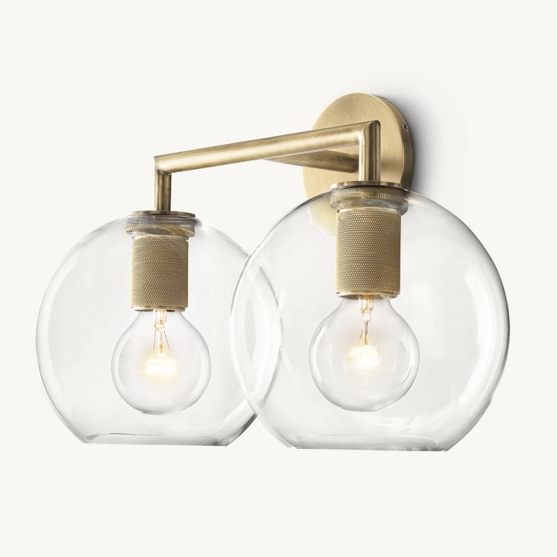 Navier Globe Shade Double Sconce