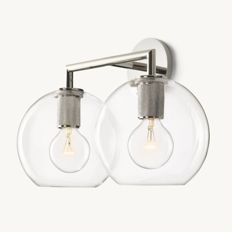 Navier Globe Shade Double Sconce
