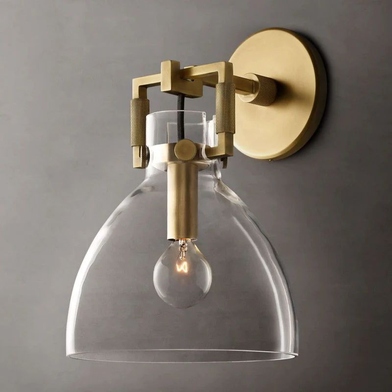 Navier Glass Bedroom Cloche Sconce 8''